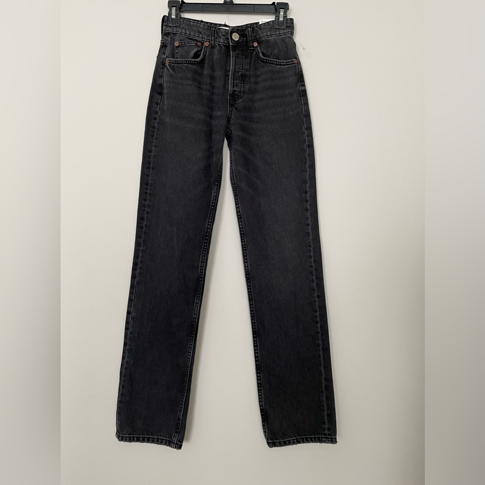 Zara Dark Denim Straight Leg Jeans Size 00